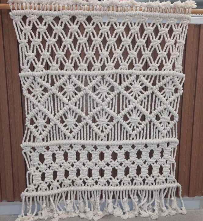 Handmade Macrame Curtain W 70cm x H 95cm